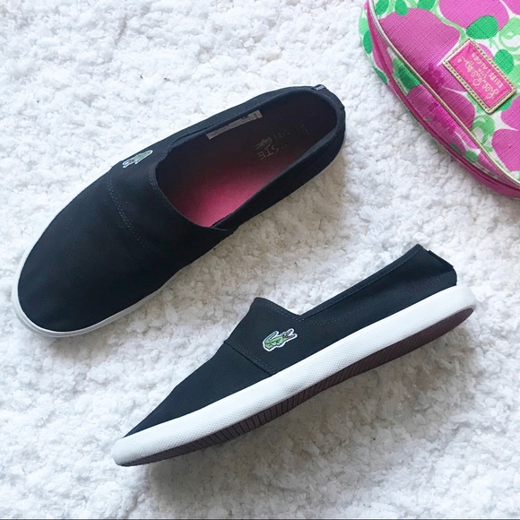 Lacoste Shoes - Lacoste Womens Black slip on sneakers Sz 11